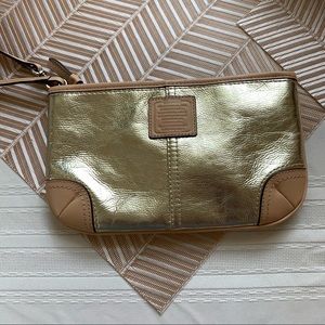Coach Gold Metallic wristlet